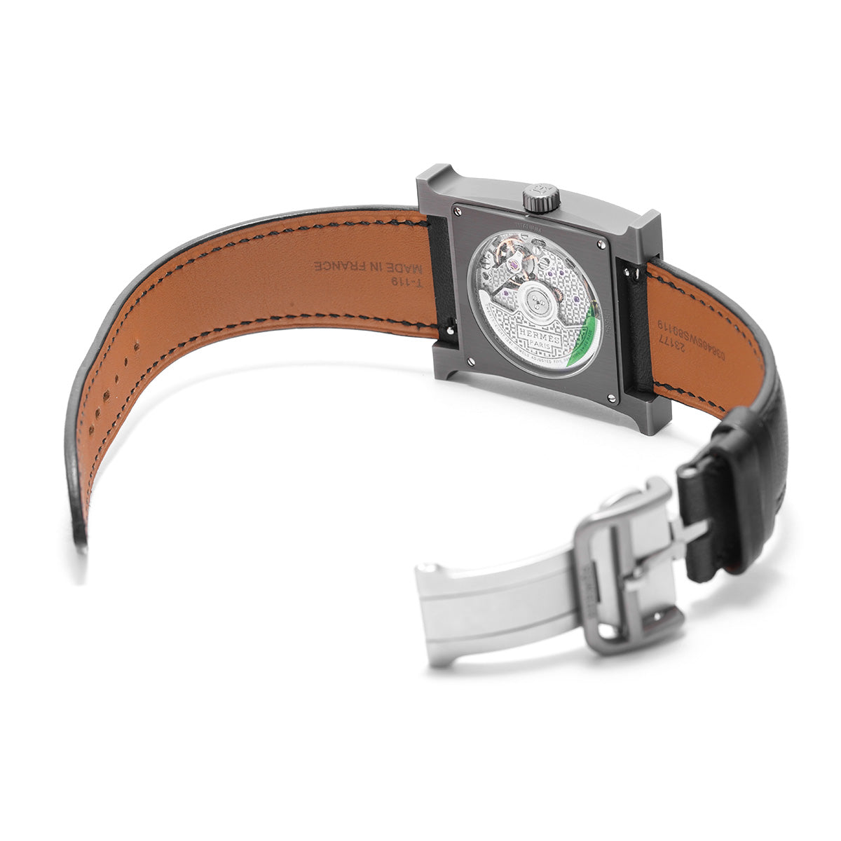 H Watch Titanium HH5.841 Gray HERMES Men's [Pre-owned].