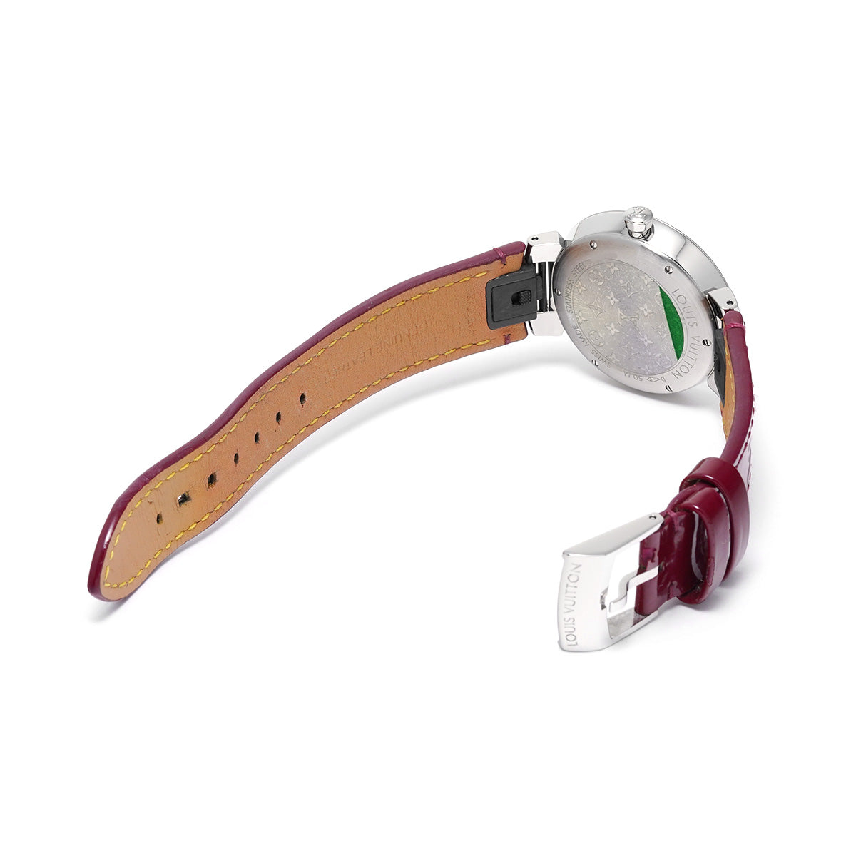 Tambour Slim Q13MJZ Silver/Diamond LOUIS VUITTON Ladies [Pre-owned].