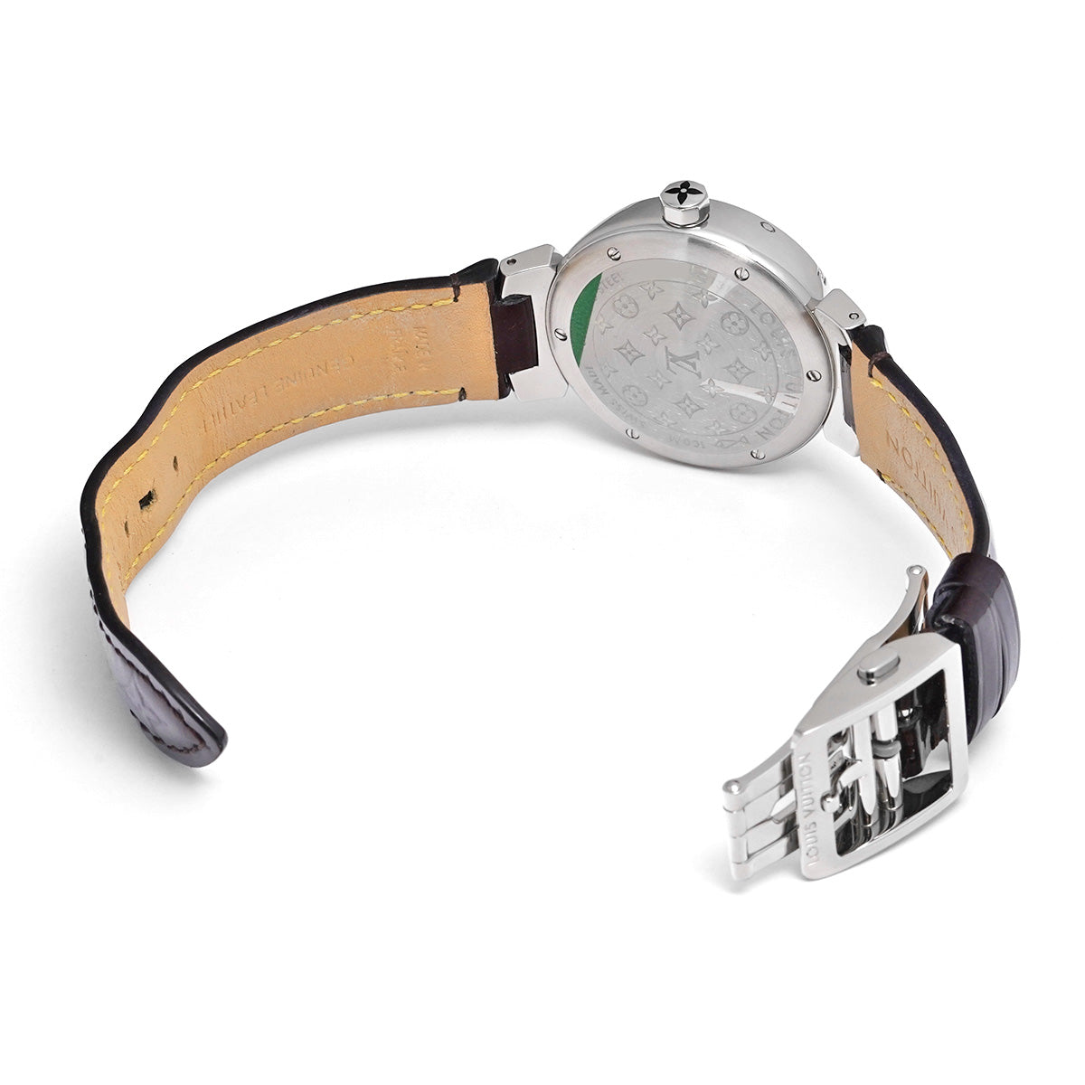 Tambour Disc Amaranth Diamont MM Q1319 Amaranth/Diamond LOUIS VUITTON Ladies [Pre-owned]