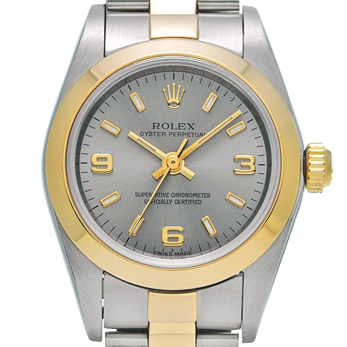 Oyster Perpetual 76183 K (manufactured circa 2001) Gray ROLEX Ladies [Pre-Owned].