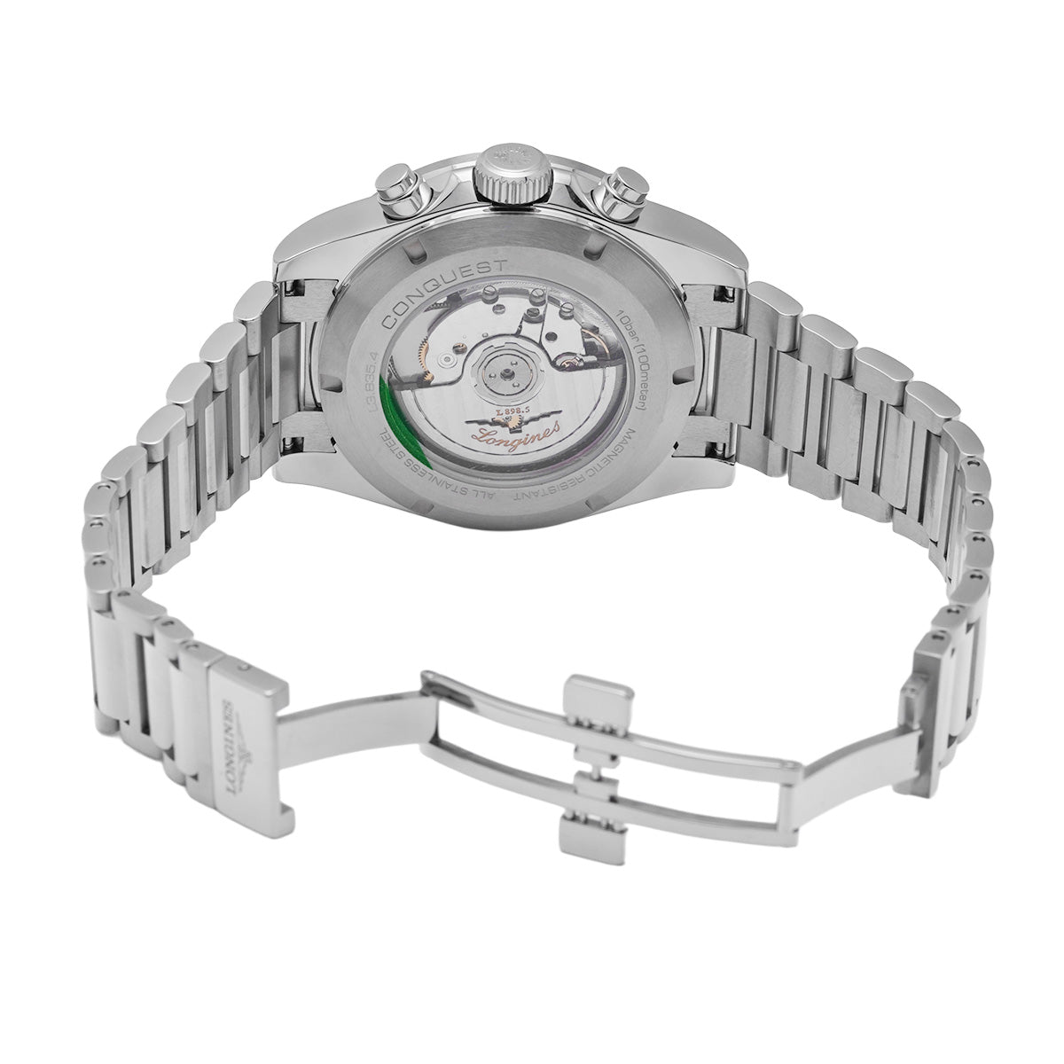 Conquest Chronograph L3.835.4.72.6 White/Black LONGINES Men's [Pre-Owned].