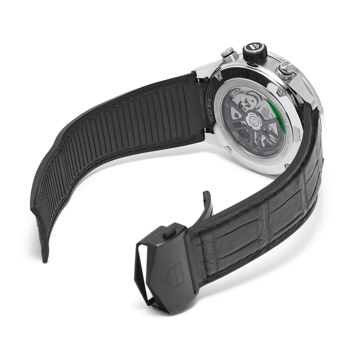 CARRERA Calibre Heuer 02 Chronograph CBG2A12.FC6450 Black TAG HEUER Men's [Pre-Owned].