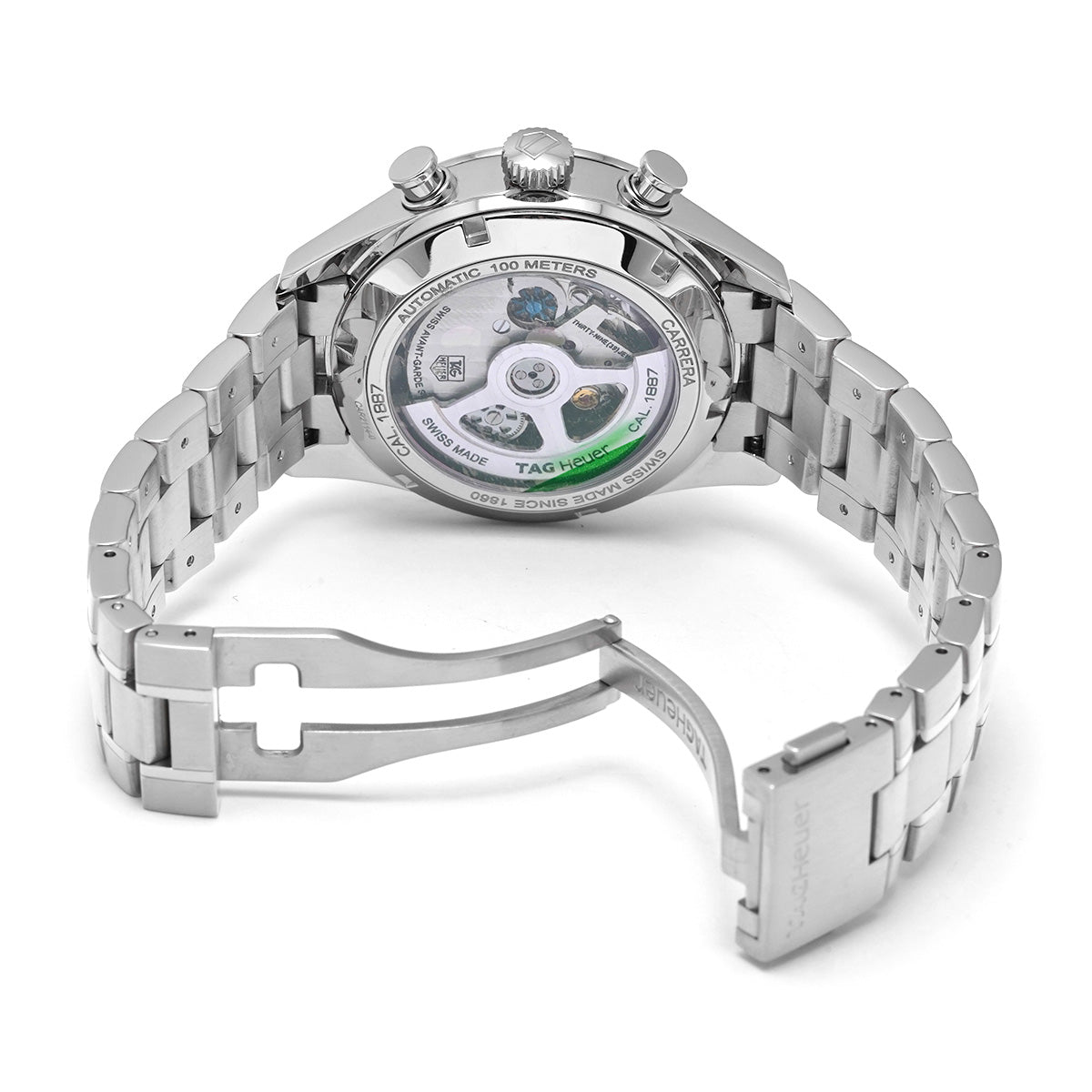 CARRERA Heritage Chronograph Calibre 1887 CAR2114.BA0724 Silver TAG HEUER Men's [Pre-Owned].