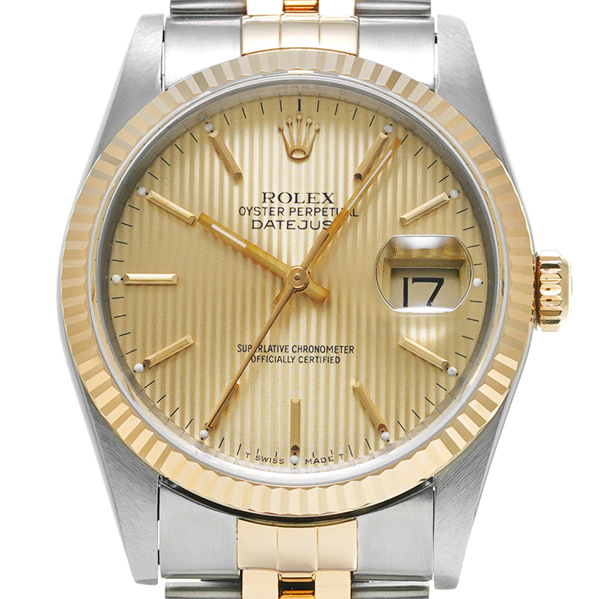 Datejust 16233 R (manufactured circa 1987) Champagne Tapestry ROLEX Men's [Pre-Owned].