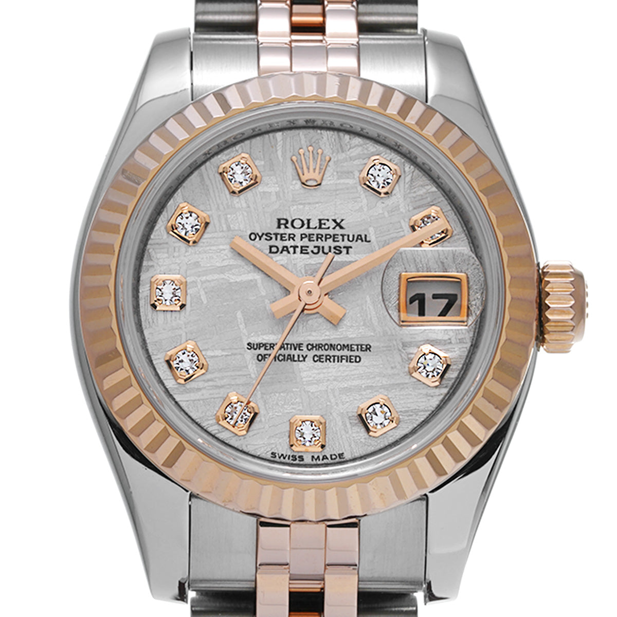 DATE JUST 179171G (manufactured circa 2005) Meteorite/Diamond ROLEX Ladies [Pre-Owned].