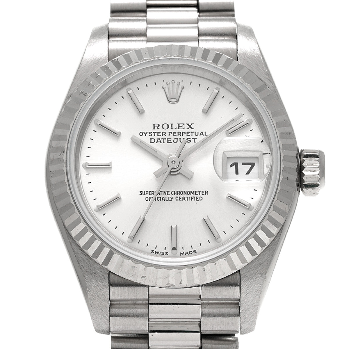 DATE JUST 79179 K (manufactured circa 2001) Silver ROLEX Ladies [Pre-owned].