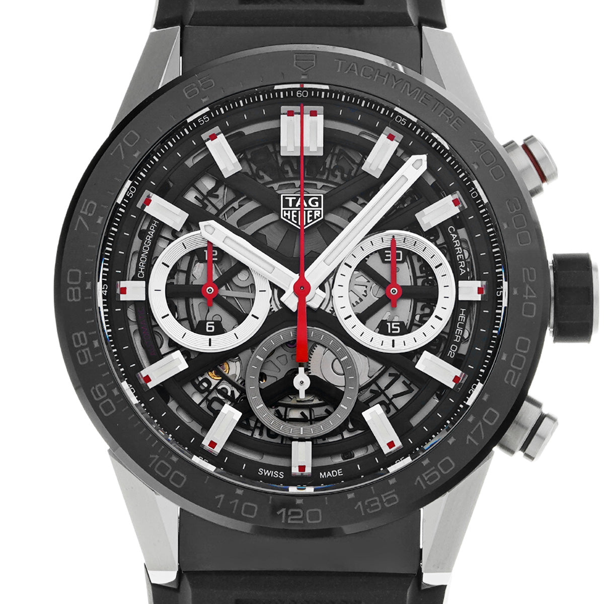CARRERA Calibre Heuer 02 Chronograph CBG2010.FT6143 Black TAG HEUER Men's [Pre-Owned].