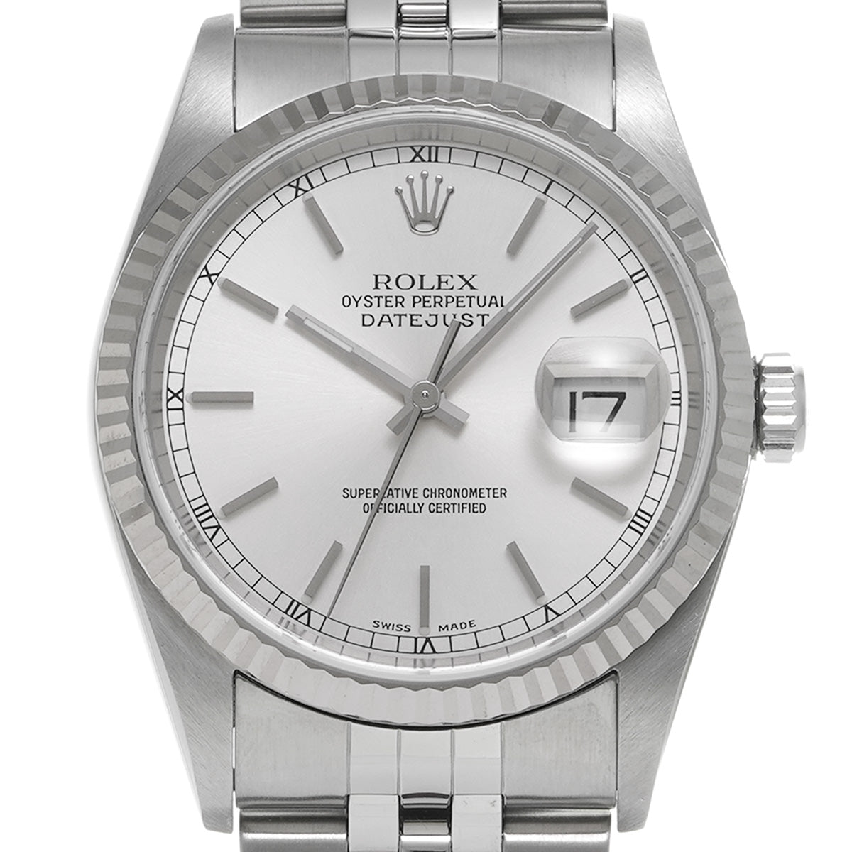 DATE JUST 16234 K (manufactured circa 2001) Silver ROLEX Men's [Pre-Owned].
