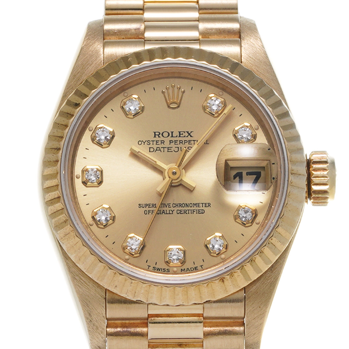 DATE JUST 69178G W (made around 1994) Champagne/Diamond ROLEX Ladies [Pre-Owned].