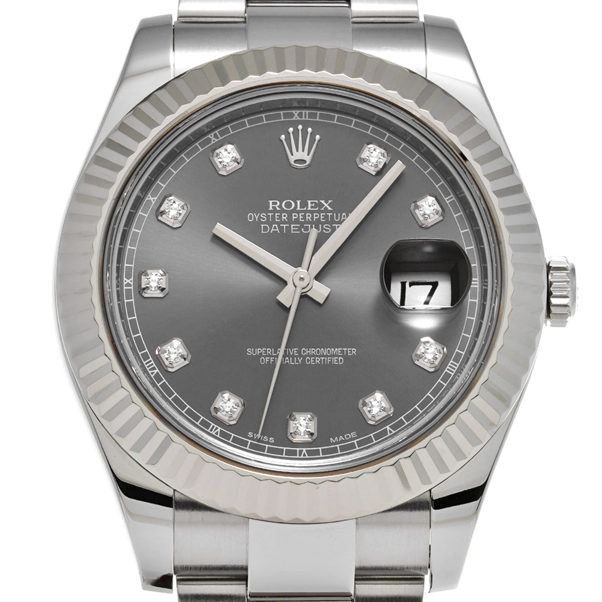 Datejust II 116334G Random Serial Gray/Diamond ROLEX Men's [Pre-Owned].