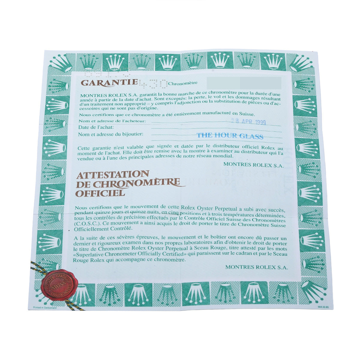 69173G DATE JUST U (manufactured circa 1997) Rubellite/Diamond ROLEX Ladies [Pre-Owned].