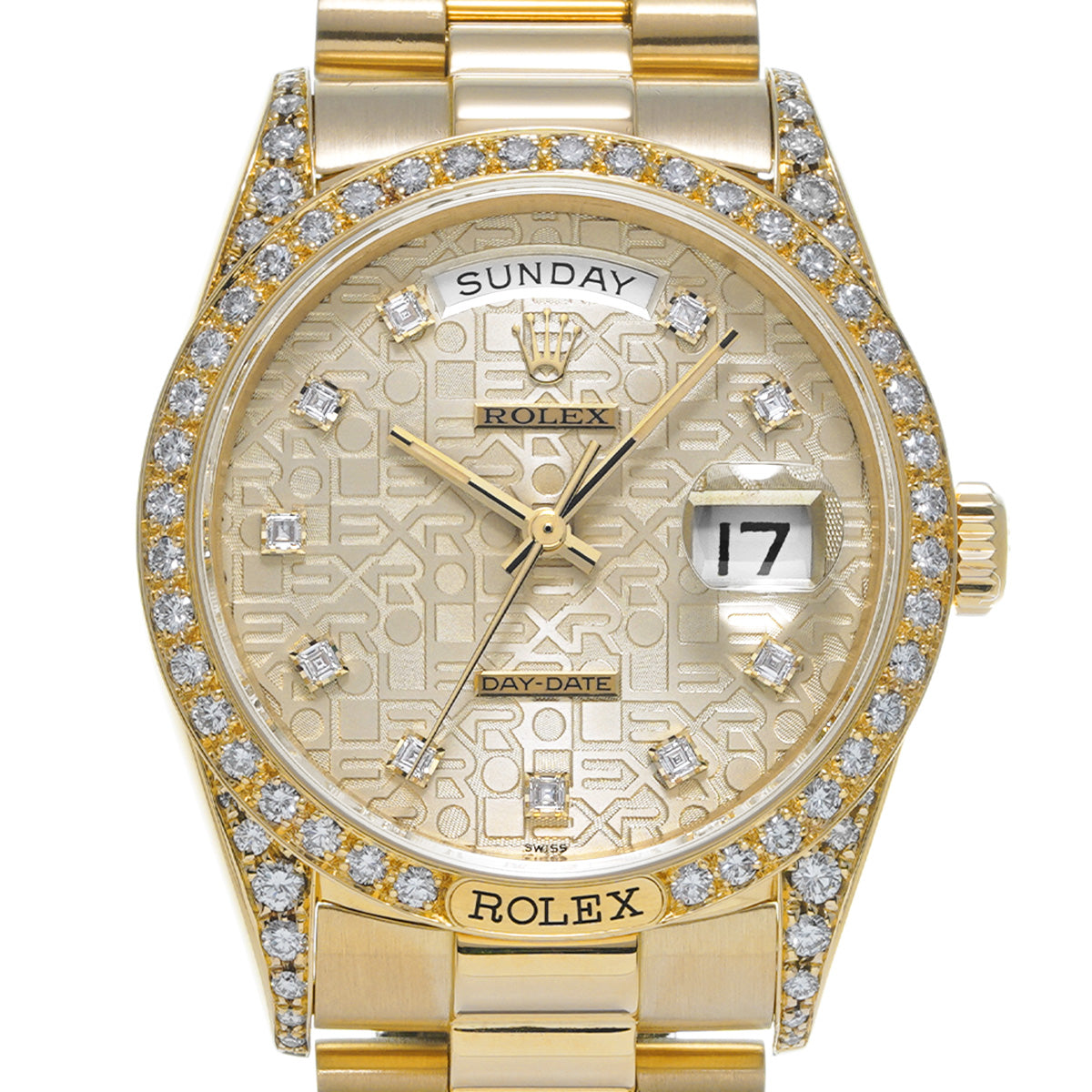 18138 Day Date 95 (manufactured circa 1986) Ivory Computer/Diamond ROLEX Men's [Pre-Owned].