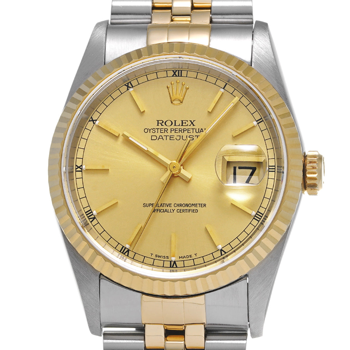 Datejust 16233 T (manufactured circa 1996) Champagne ROLEX Men's [Pre-Owned].