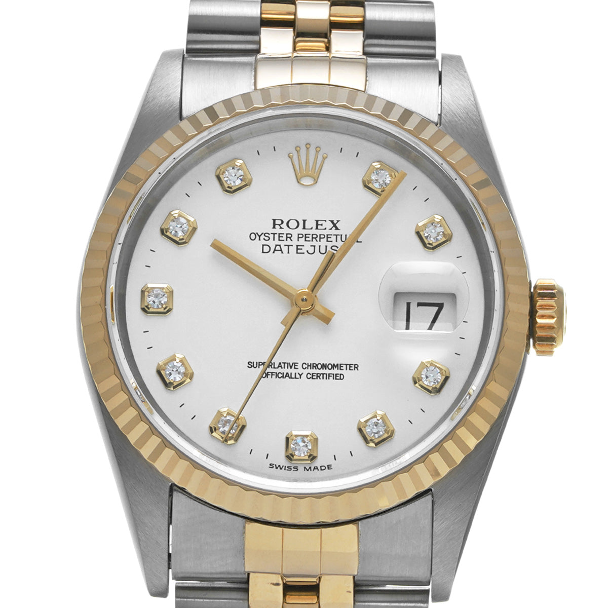 DATE JUST 16233G S (made around 1994) White/Diamond ROLEX Men's [Pre-Owned].