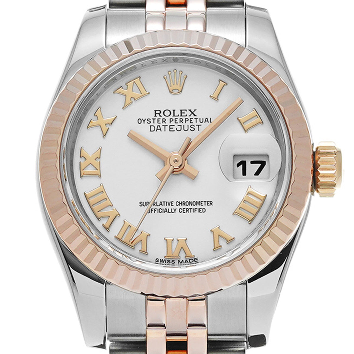 DATE JUST 179171 M (manufactured circa 2007) White ROLEX Ladies [Pre-Owned].