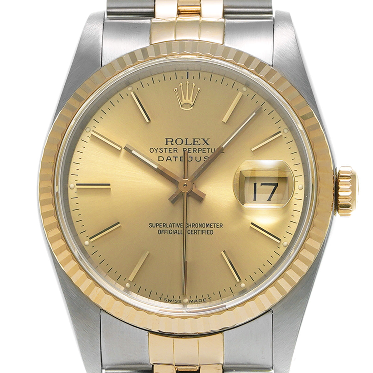 Datejust 16233 E (manufactured circa 1990) Champagne ROLEX Men's [Pre-Owned].