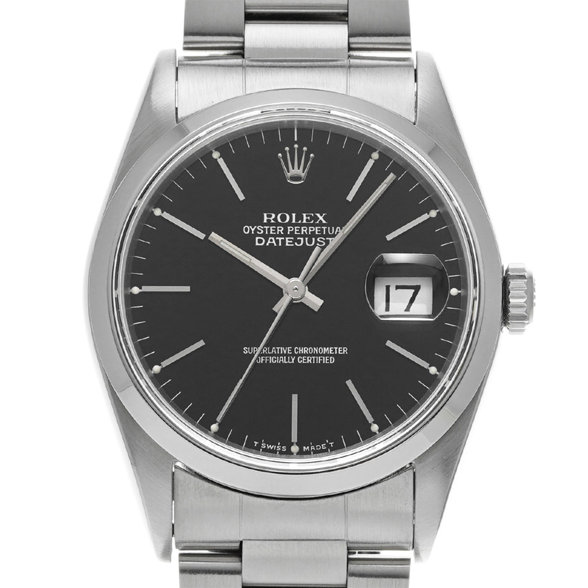 DATE JUST 16200 X (manufactured circa 1991) Black ROLEX Men's [Pre-Owned].