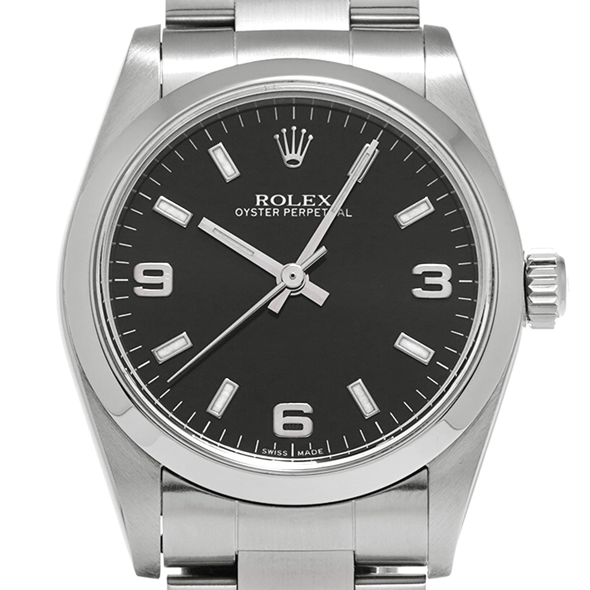 Oyster Perpetual 77080 A (manufactured circa 1999) Black ROLEX Unisex [Pre-Owned].