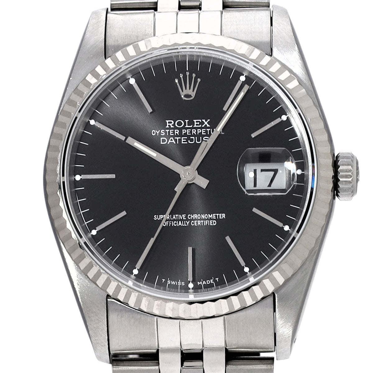DATE JUST 16234 X (manufactured circa 1993) Black ROLEX Men's [Pre-Owned].