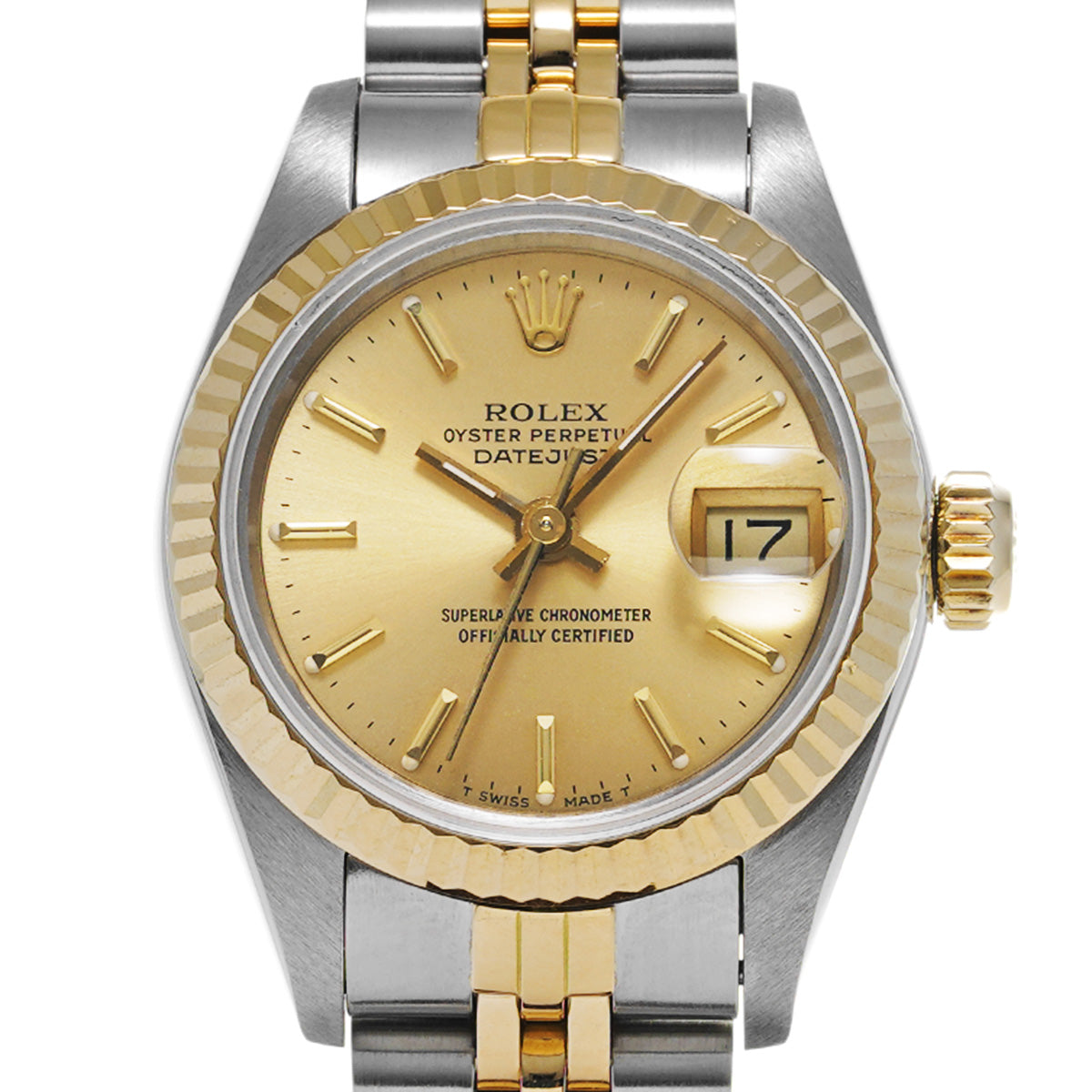 DATE JUST 69173 Series 97 (manufactured circa 1986) Champagne ROLEX Ladies [Pre-Owned].