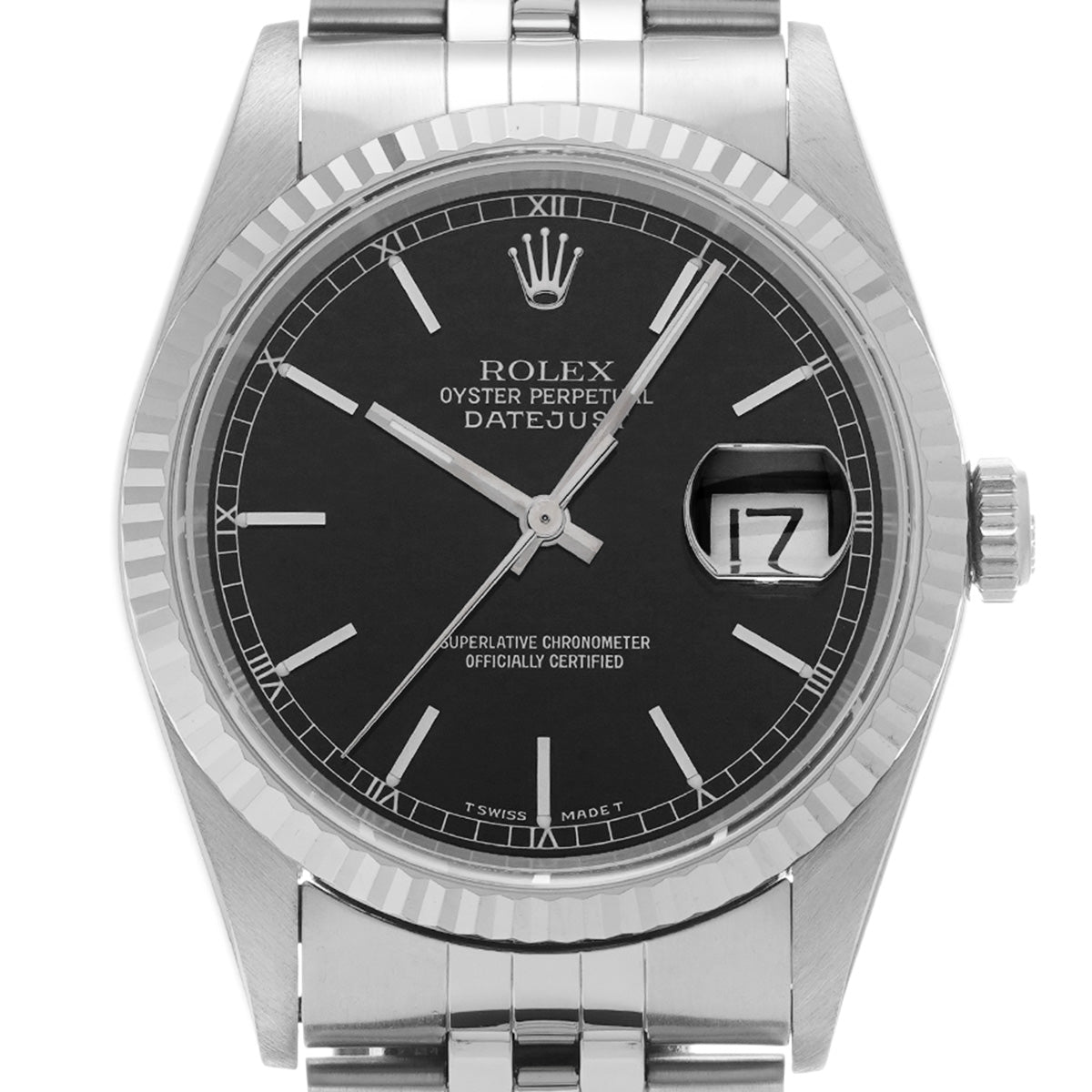 DATE JUST 16234 T (manufactured circa 1997) Black ROLEX Men's [Pre-Owned].
