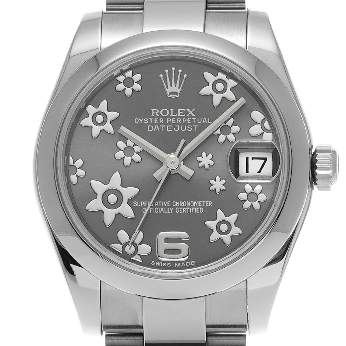 DATE JUST 178240 Random Serial Gray Flower ROLEX Unisex [Pre-Owned].