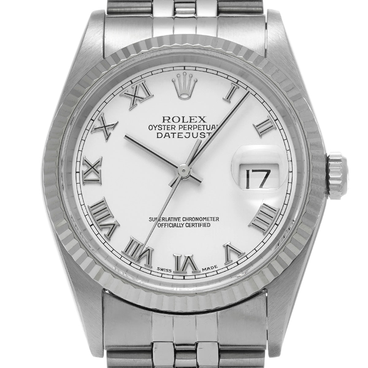 DATE JUST 16234 P (made around 2000) White ROLEX Men's [Pre-Owned].