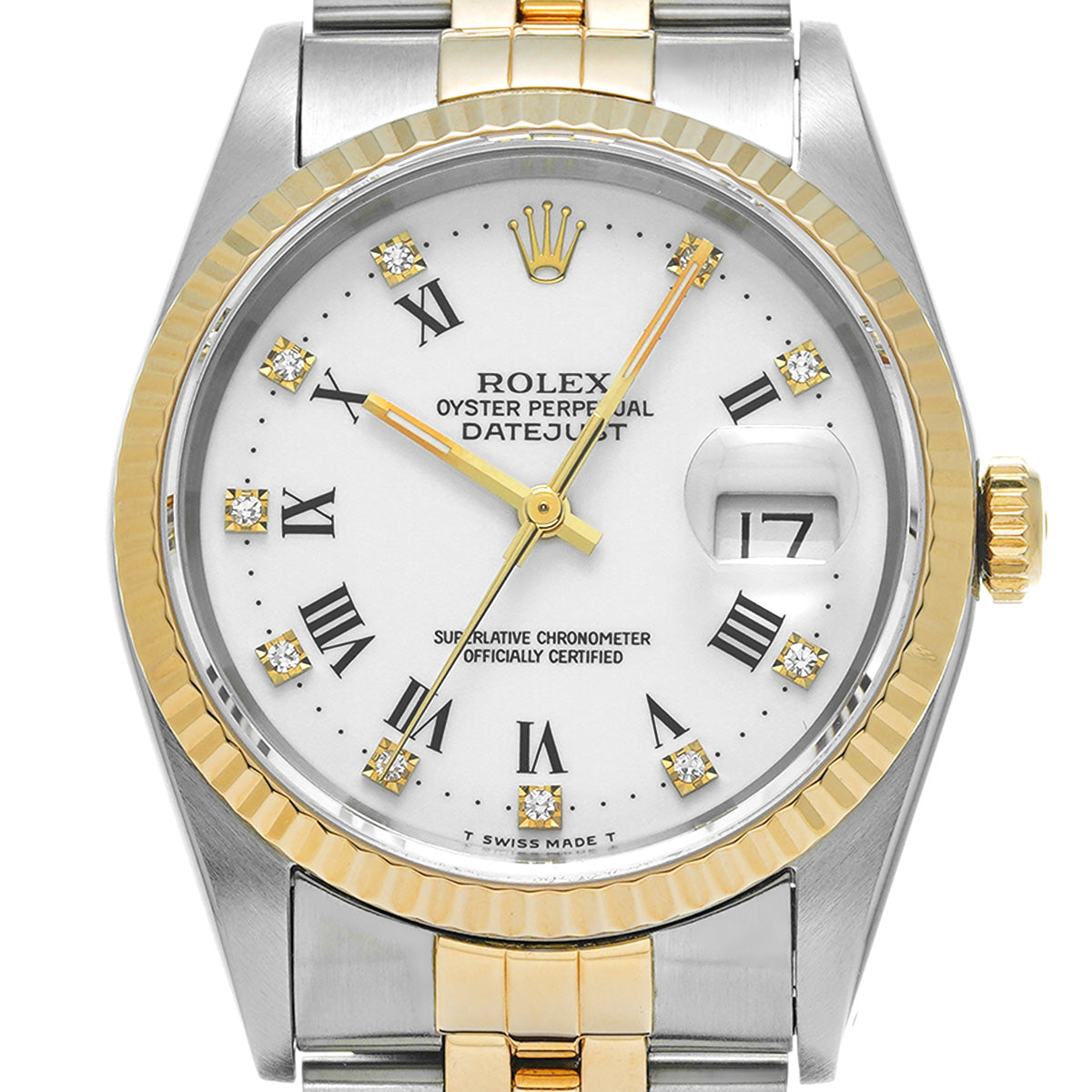 DATE JUST 16233G X (manufactured circa 1993) White/Diamond ROLEX Men's [Pre-Owned].
