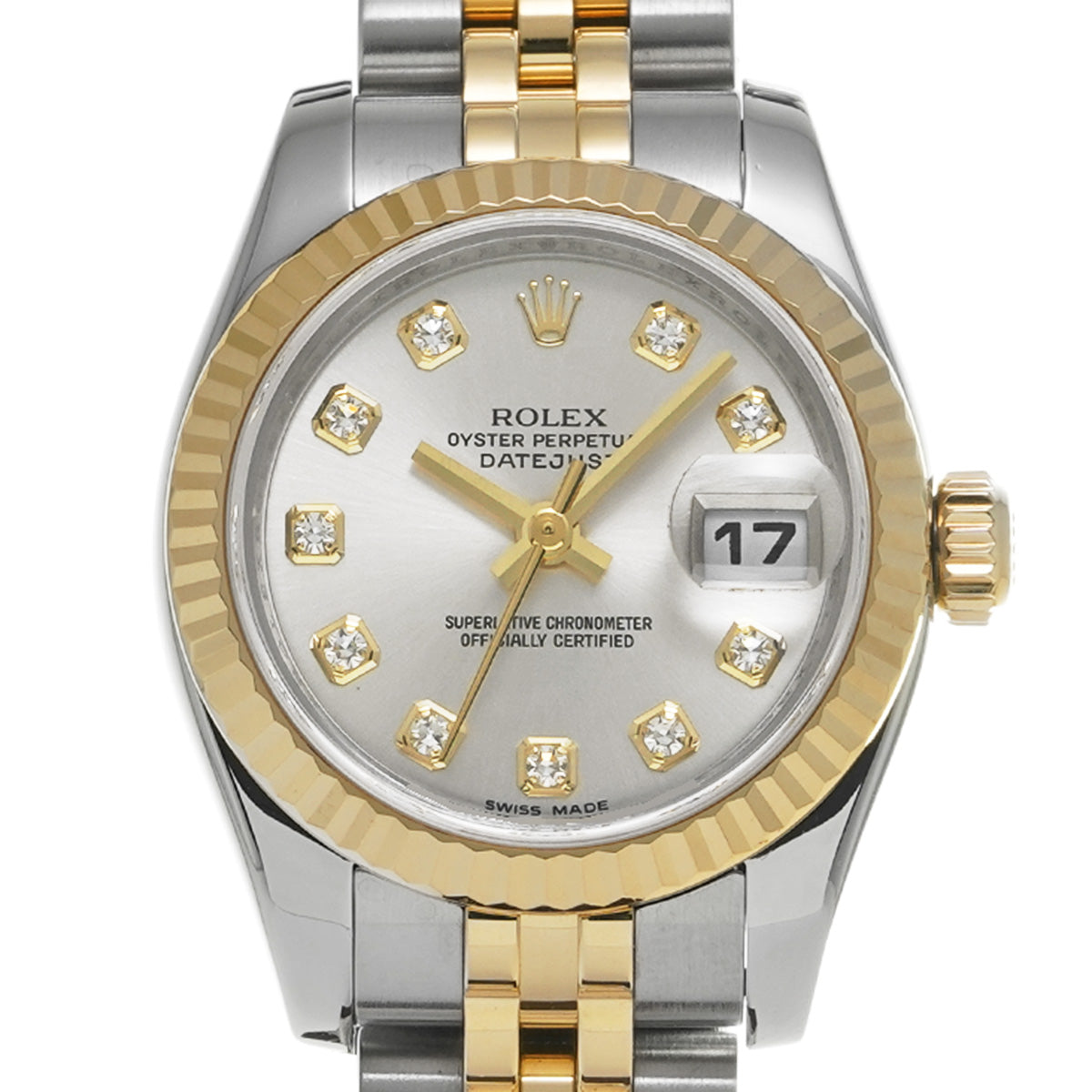 DATE JUST 179173G M (made around 2007) Silver/Diamond ROLEX Ladies [Pre-Owned].
