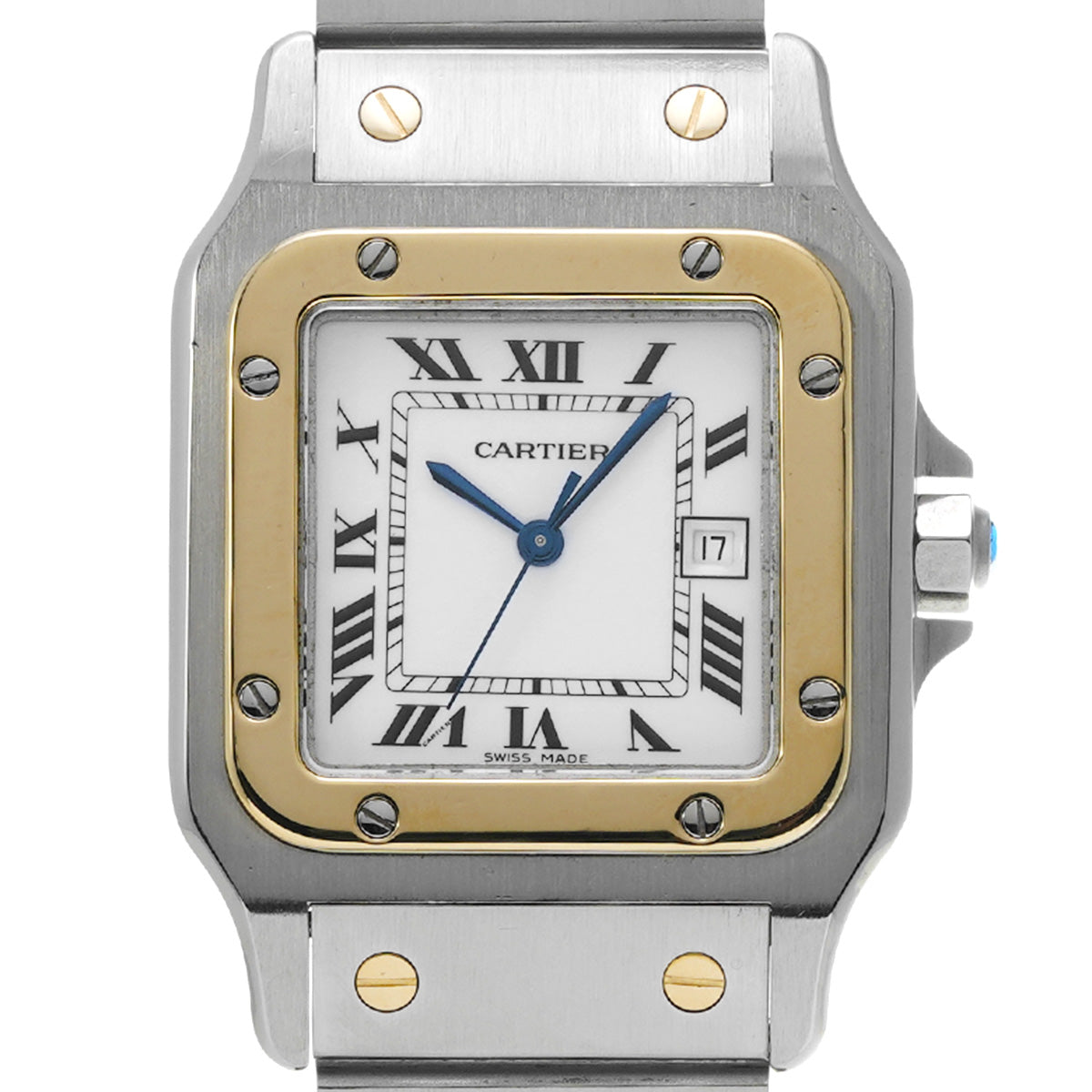 Santos Garbe LM Date 81036283 White CARTIER Men's [Pre-Owned].