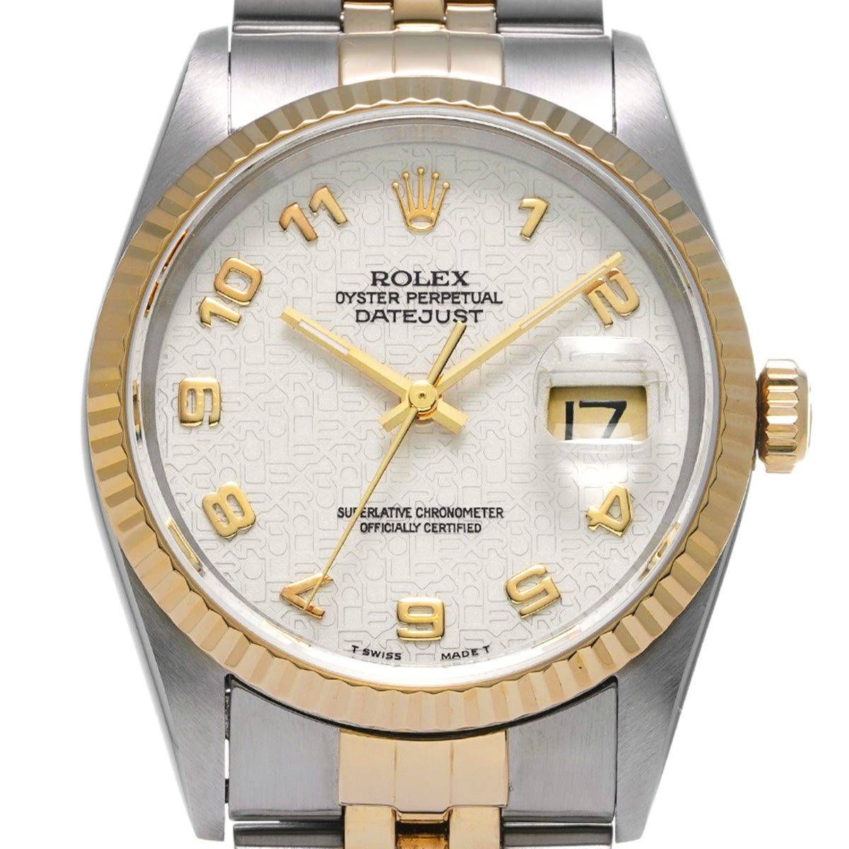 Datejust 16233 W (manufactured circa 1995) Ivory Computer ROLEX Men's [Pre-Owned].