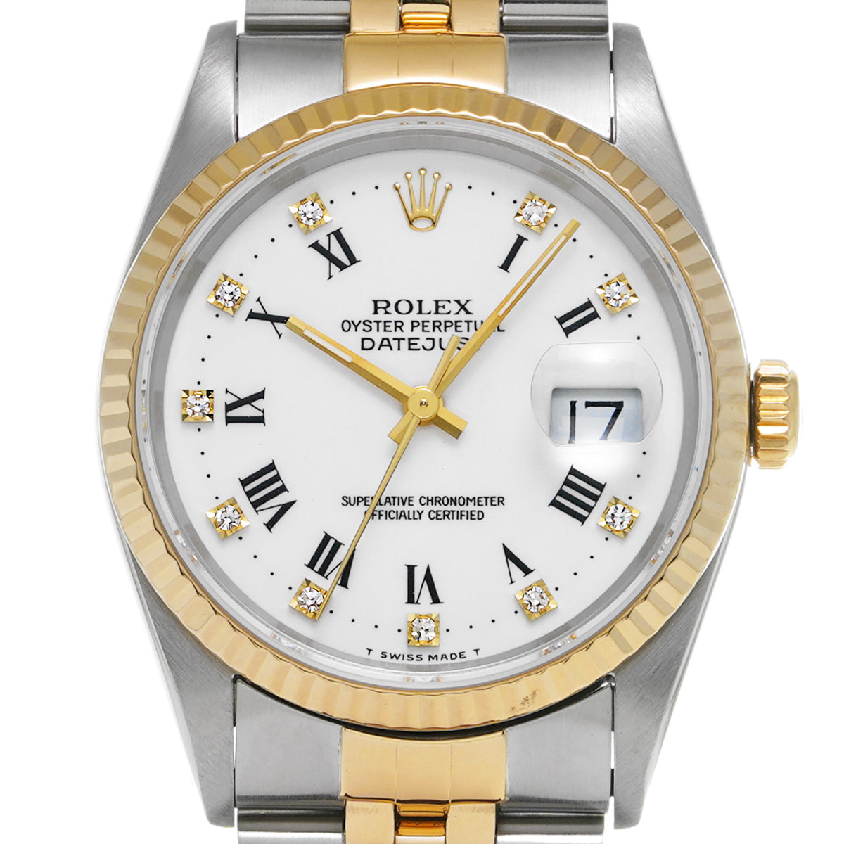 DATE JUST 16233G X (manufactured circa 1991) White/Diamond ROLEX Men's [Pre-Owned].