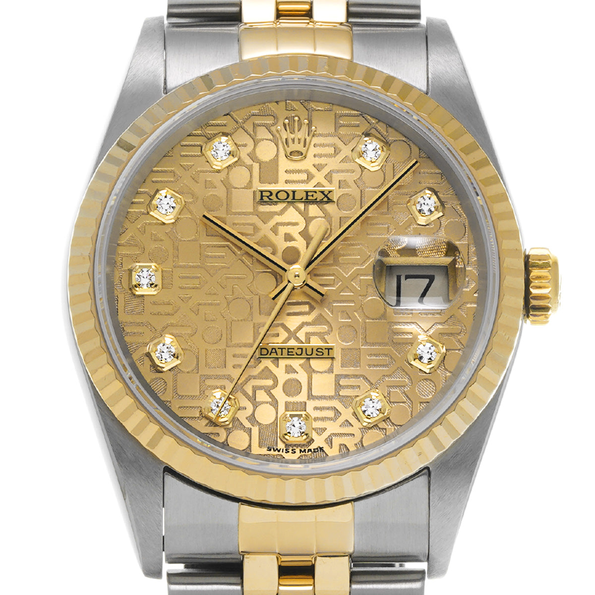 16233G Datejust P (made around 2001) Champagne Computer/Diamond ROLEX Men's [Pre-Owned].