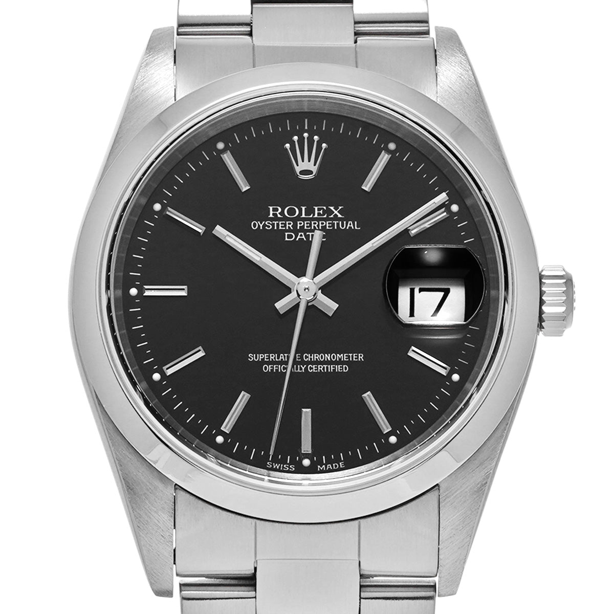 Oyster Perpetual Date 15200 K (manufactured circa 2002) Black ROLEX Men's [Pre-Owned].