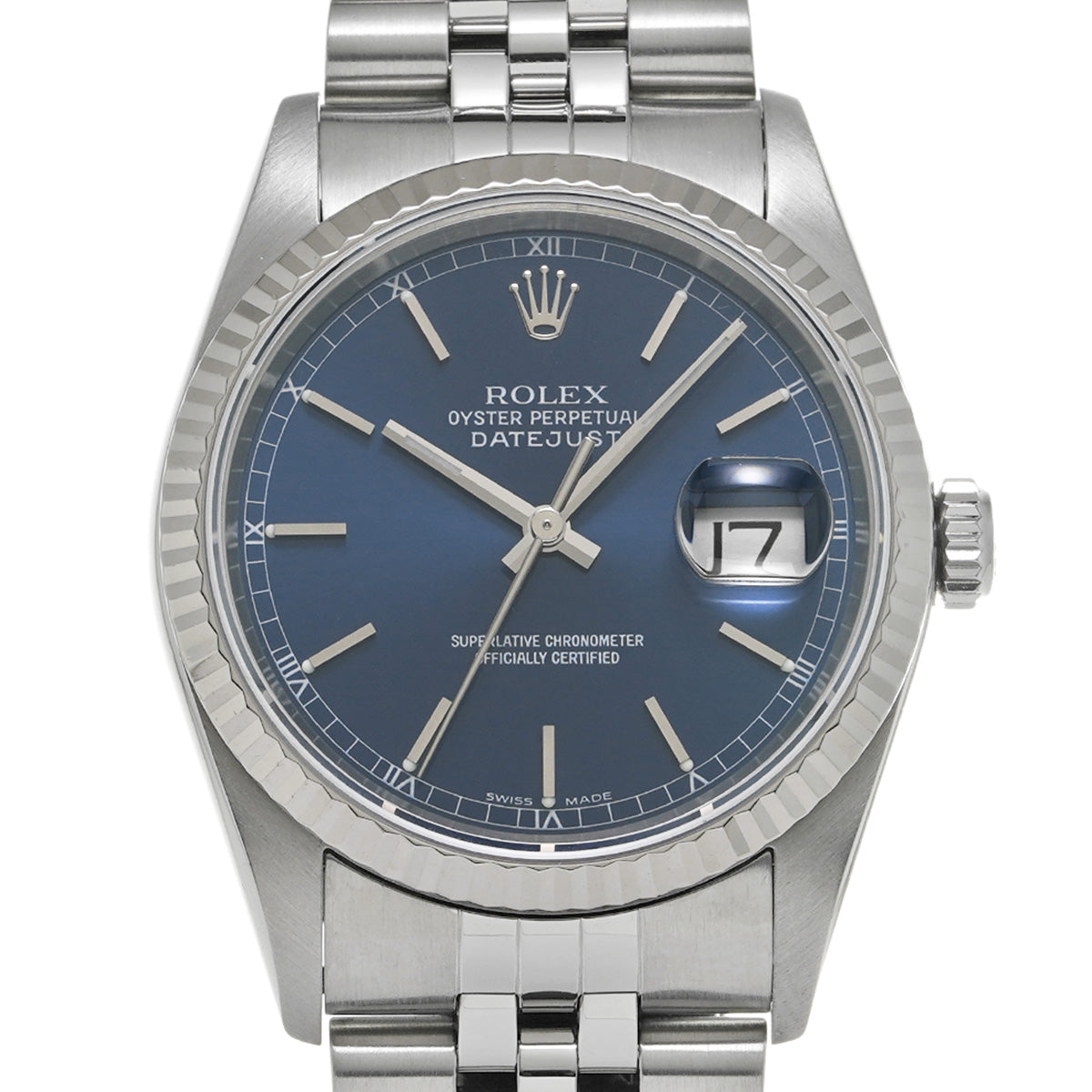 DATE JUST 16234 Y (manufactured circa 2002) Blue ROLEX Men's [Pre-Owned].
