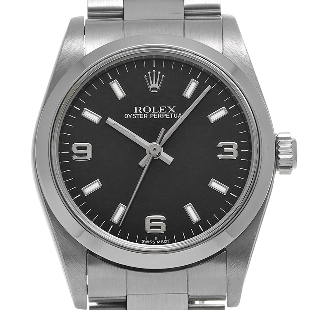 Oyster Perpetual 77080 Y (manufactured circa 2002) Black ROLEX Unisex [Pre-Owned].