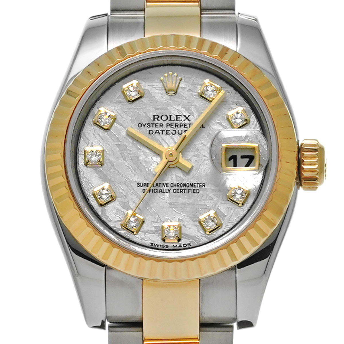 DATE JUST 179173G (manufactured circa 2005) Meteorite/Diamond ROLEX Ladies [Pre-Owned].