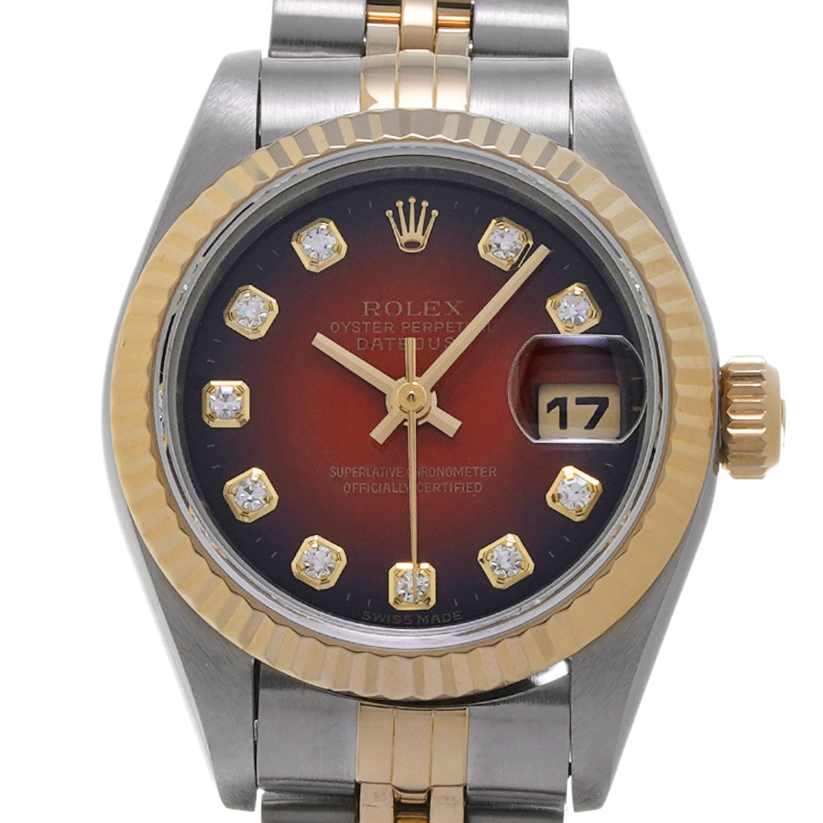 Datejust 69173G W (manufactured circa 1996) Cherry Gradation/Diamond ROLEX Ladies [Pre-Owned].