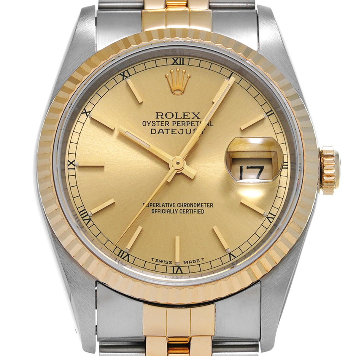 Datejust 16233 X (manufactured circa 1991) Champagne ROLEX Men's [Pre-Owned].