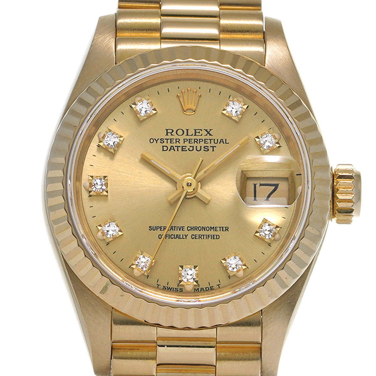 DATE JUST 69178G R (manufactured circa 1987) Champagne/Diamond ROLEX Ladies [Pre-Owned].