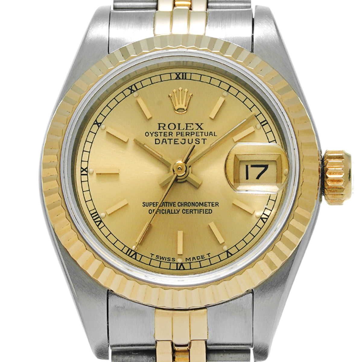 DATE JUST 69173 L (manufactured circa 1989) Champagne ROLEX Ladies [Pre-Owned].