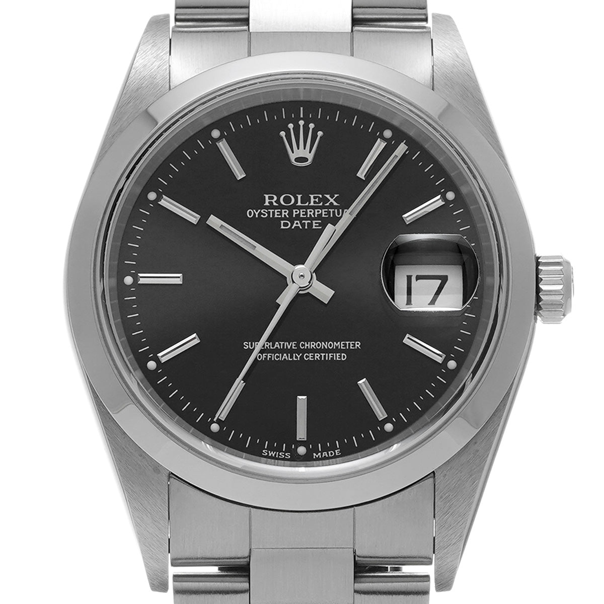 Oyster Perpetual Date 15200 F (manufactured circa 2003) Black ROLEX Men's [Pre-Owned].