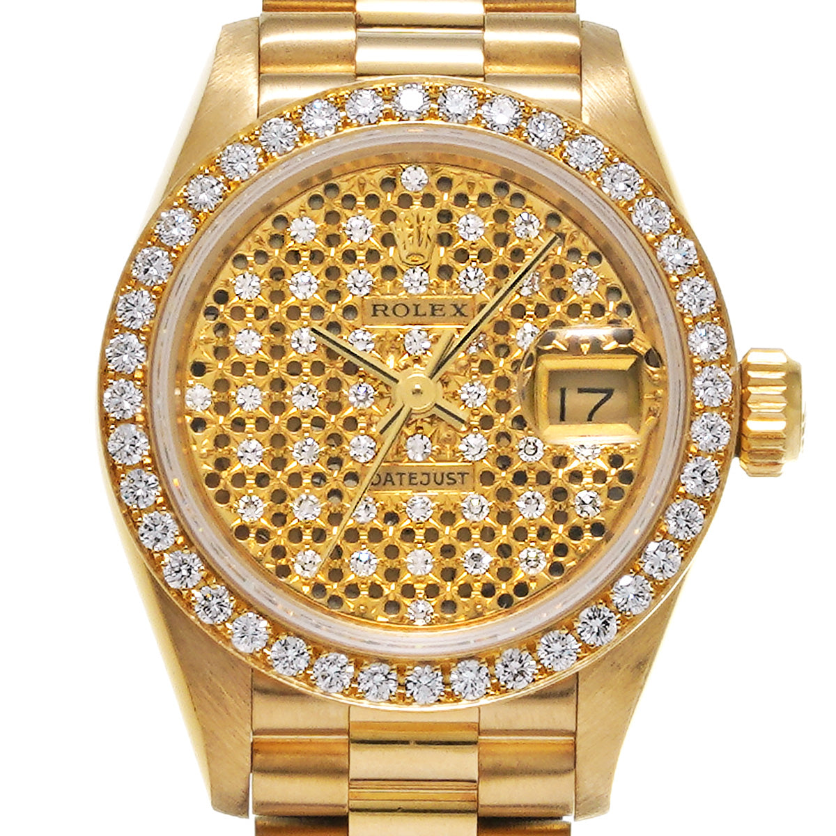 DATE JUST 69138ZE E (manufactured circa 1990) Champagne/Diamond ROLEX Ladies [Pre-Owned].