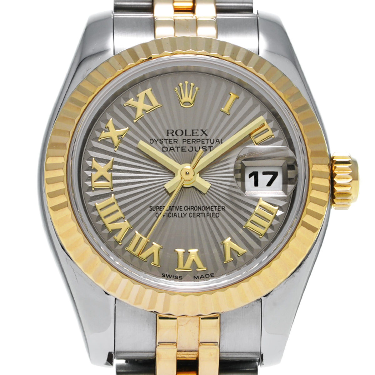 DATE JUST 179173 F (manufactured circa 2003) Gray Sunbeam ROLEX Ladies [Pre-Owned].