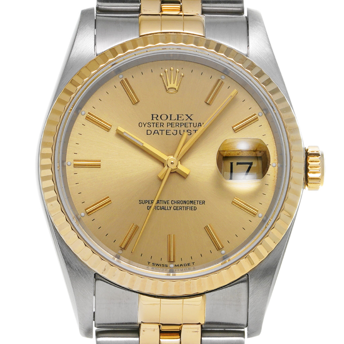 DATE JUST 16233 47th (middle case probably replaced) Champagne ROLEX Men's [Pre-Owned].