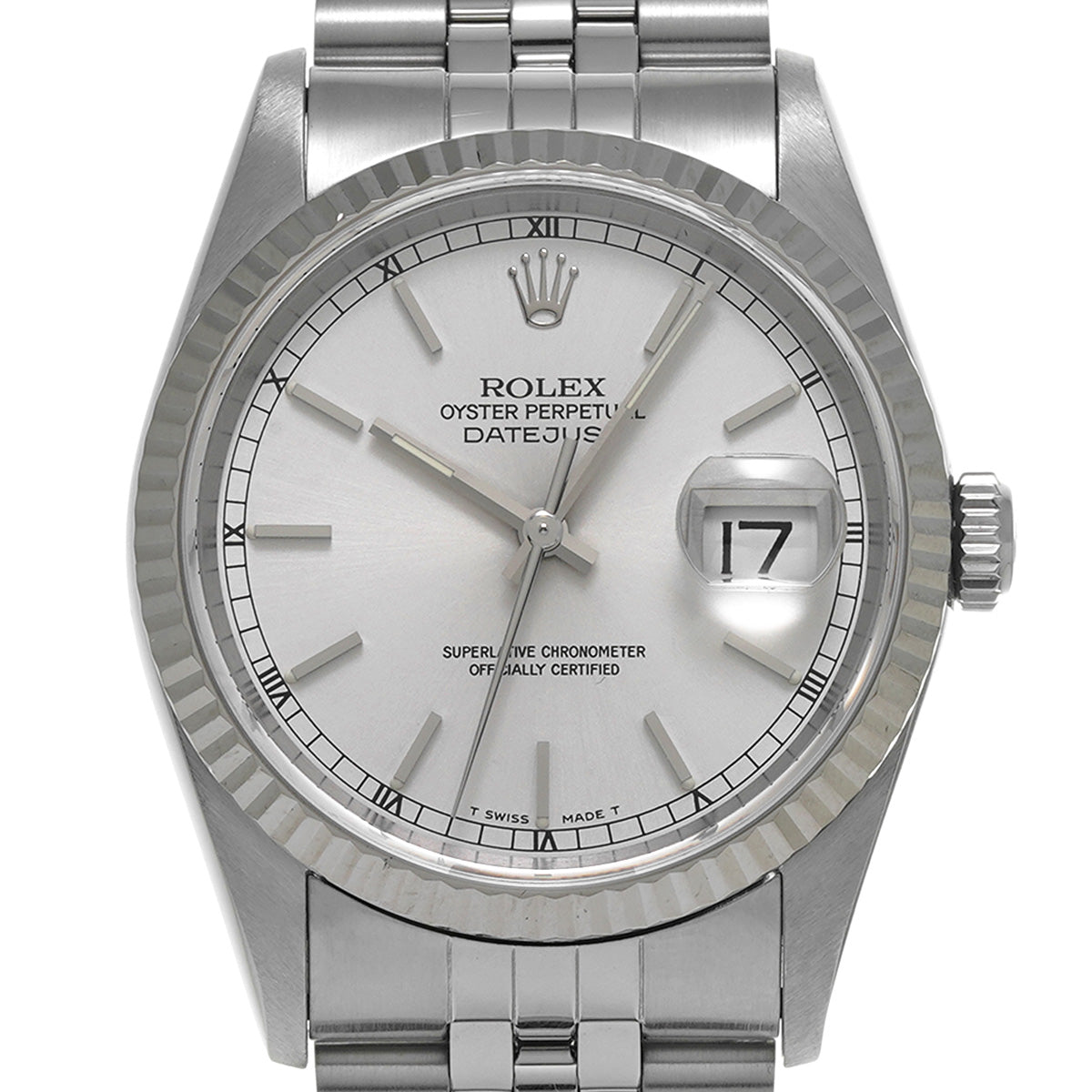 Datejust 16234 T (manufactured circa 1996) Silver ROLEX Men's [Pre-Owned].