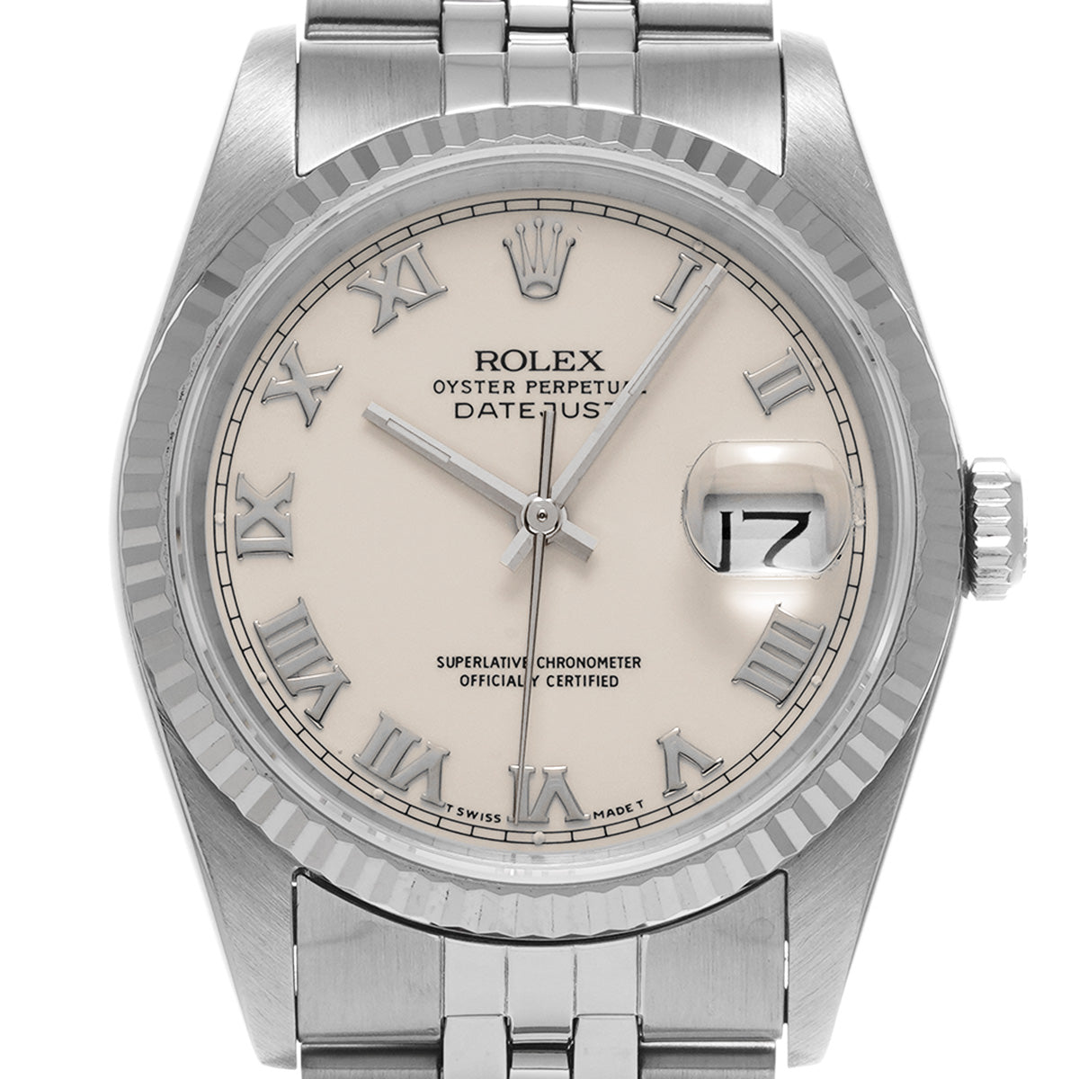 Datejust 16234 L (manufactured circa 1989) Ivory ROLEX Men's [Pre-Owned].