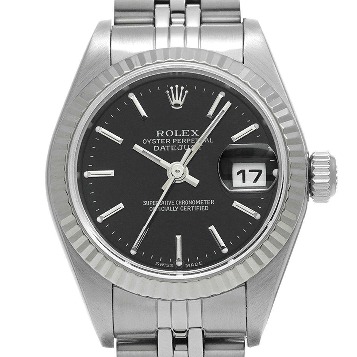 DATE JUST 79174 K (manufactured circa 2001) Black ROLEX Ladies [Pre-Owned].