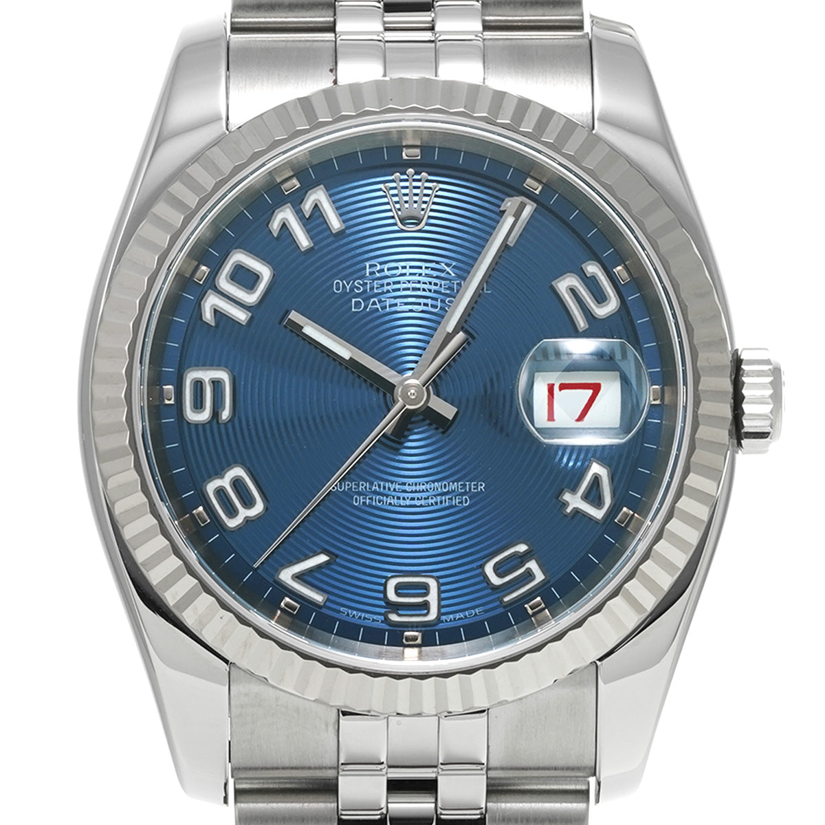 DATE JUST 116234 D (manufactured circa 2005) Blue Concentric ROLEX Men's [Pre-Owned].