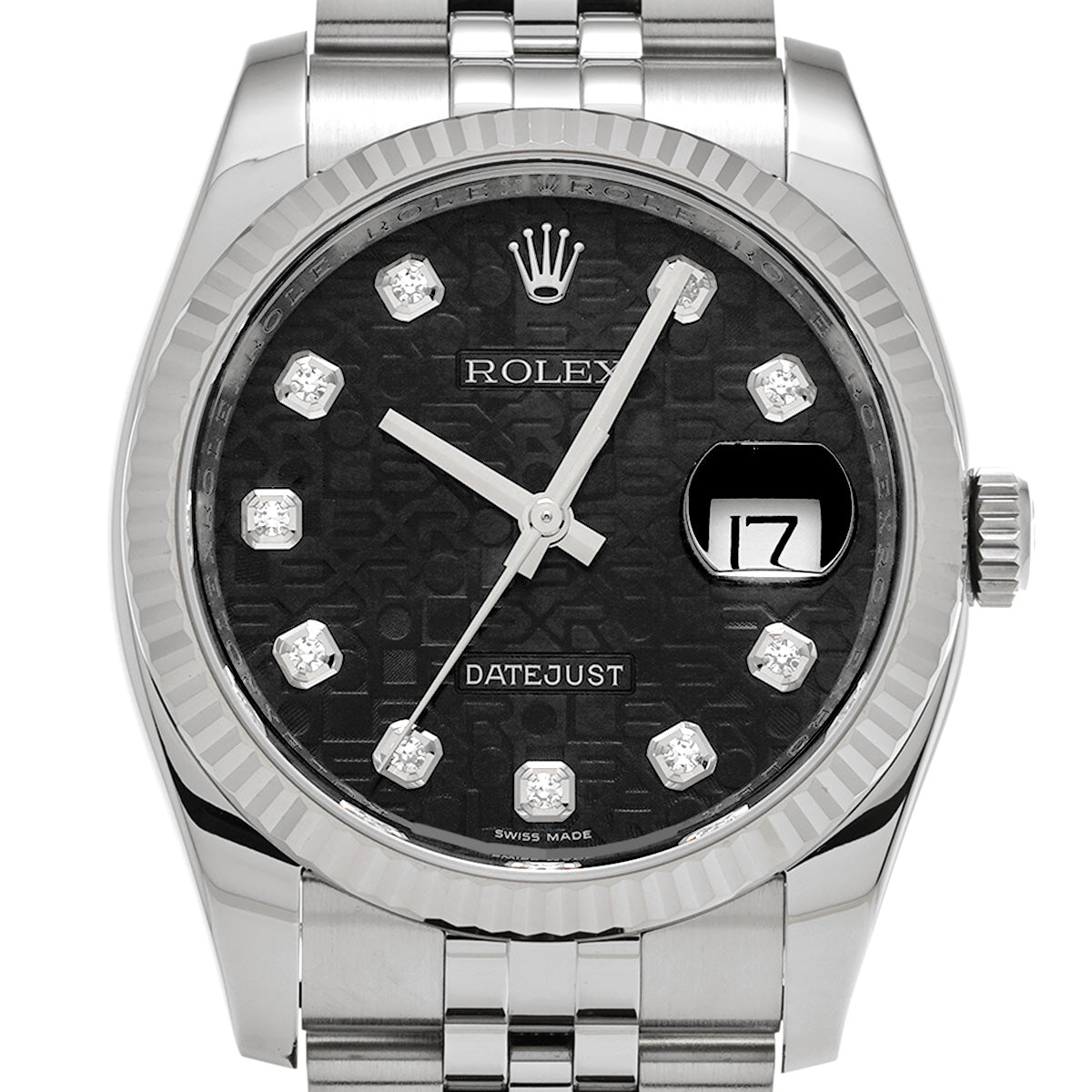 DATE JUST 116234G Random Serial Black Computer/Diamond ROLEX Men's [Pre-Owned].